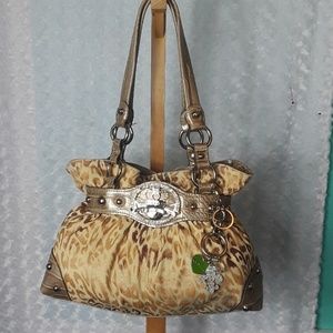 Womens Kathy Van Zeeland handbag, leopard print